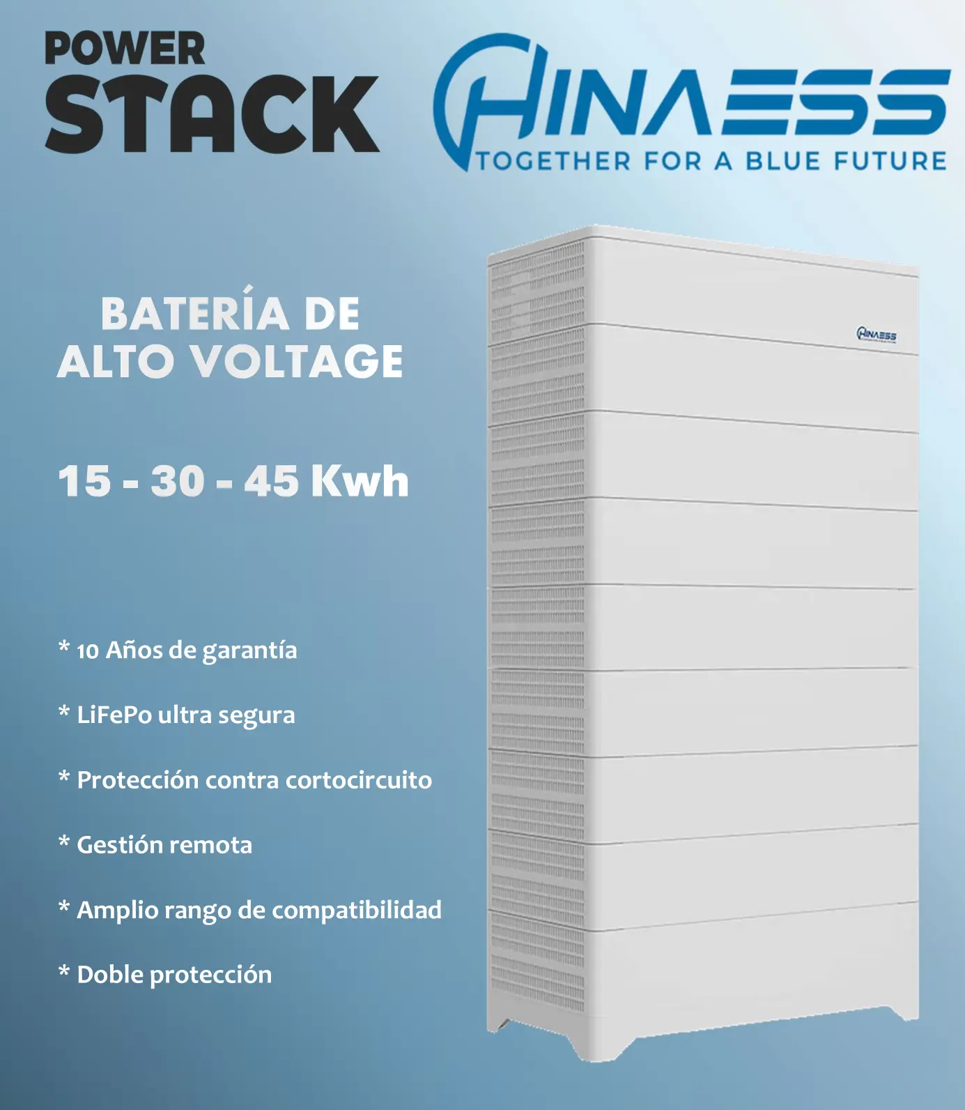 HinaESS PowerStack 15kWh Batería Alto Voltaje